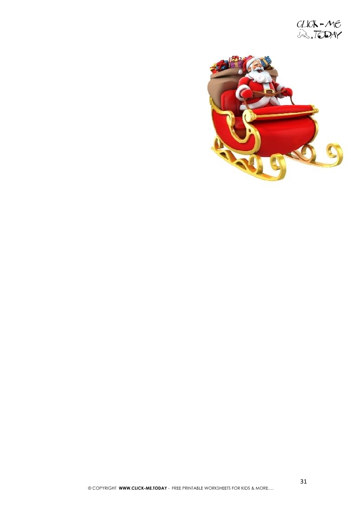 Free printable letter to Santa template sleigh 31